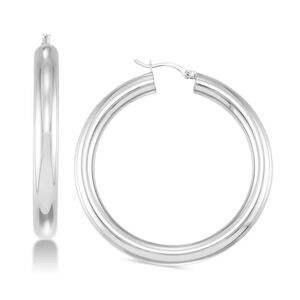 Simone I. Smith Polished Chunky Hoop Earrings – Sterling Silver